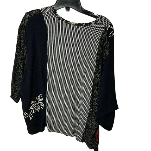 Vtg artsy floral top, oversized M,L,XL…,art to wear,unique ,80’s,preppy clueless - Picture 3 of 16